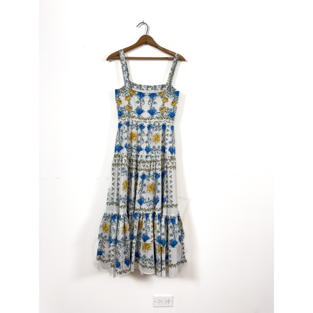 borgo de nor daniela IMPERFECT floral-print cotton midi dress - size 8 - Picture 3 of 14